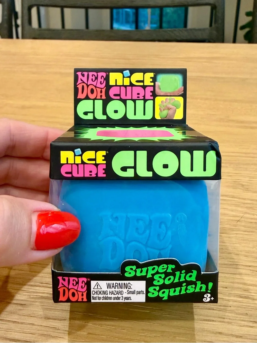 NeeDoh Nice Cube GLOW in Blue - Super Solid Squish 🩵